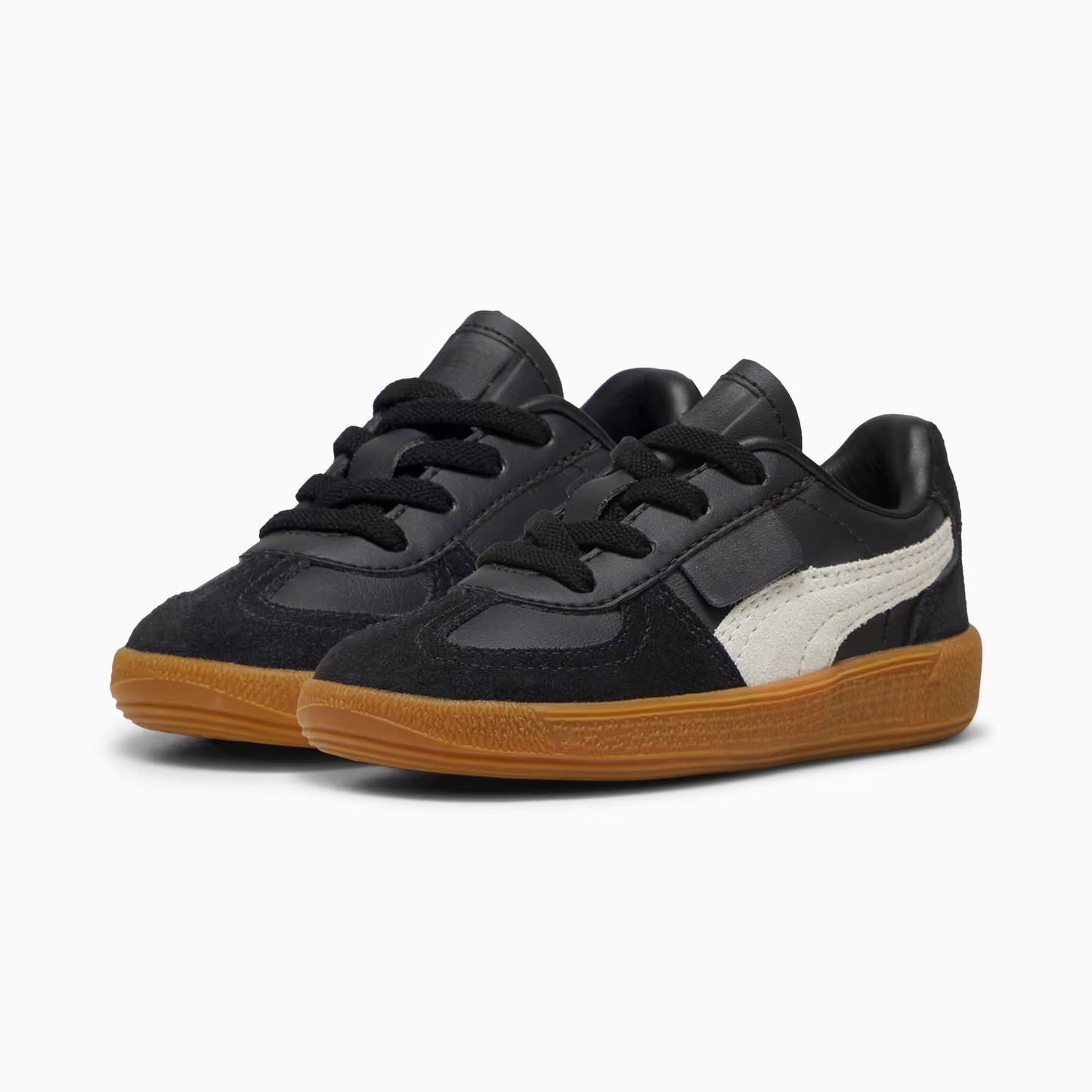 Palermo Leather Sneakers Toddler Black Feather Gray Gum