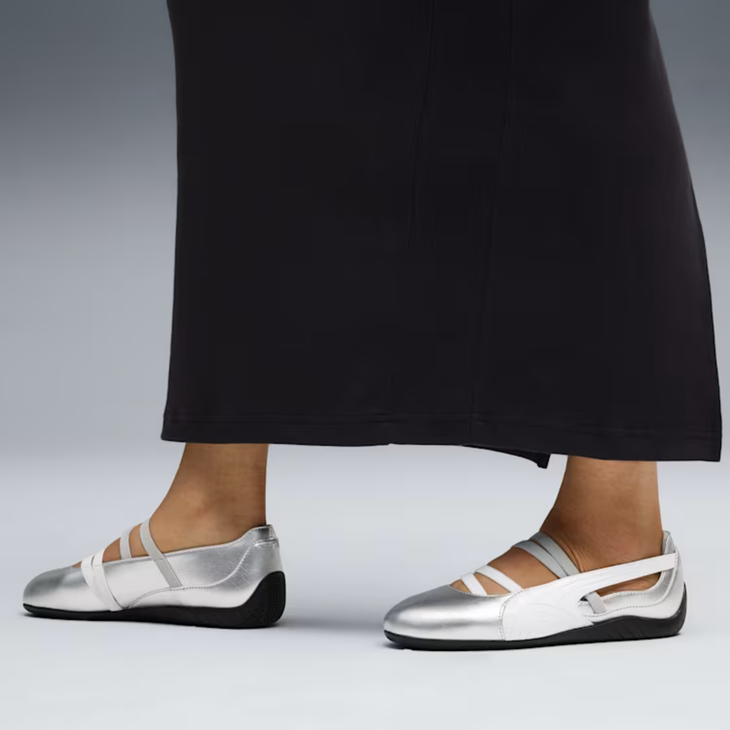 Supercat Ballet Metallic Shoes Women Silver White
