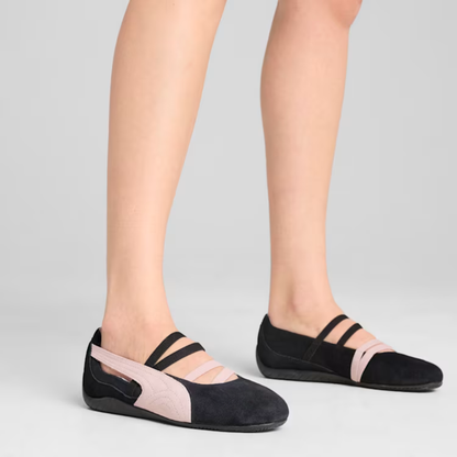 Supercat Suede Ballet Shoes Women Black Mauve Mist