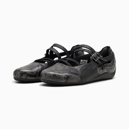 Supercat Ballet Snake Print Sneakers Women Cool Dark Gray Black