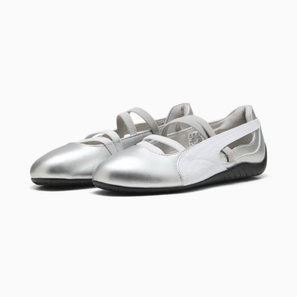 Supercat Ballet Metallic Shoes Women Silver White