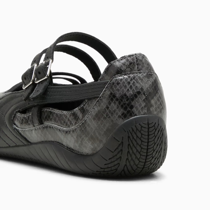 Supercat Ballet Snake Print Sneakers Women Cool Dark Gray Black