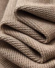 Textured Knit Polo Sweater