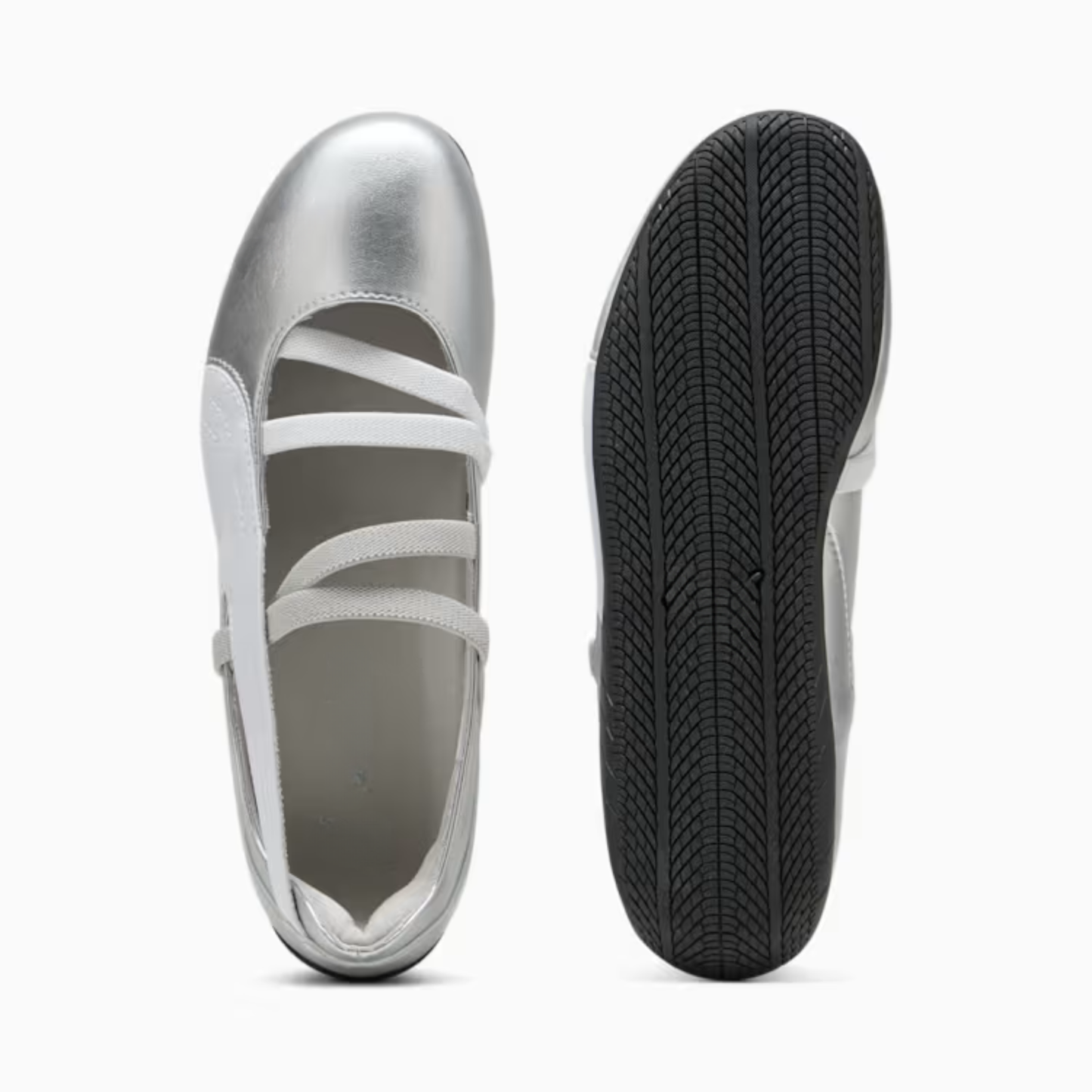 Supercat Ballet Metallic Shoes Women Silver White