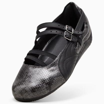 Supercat Ballet Snake Print Sneakers Women Cool Dark Gray Black