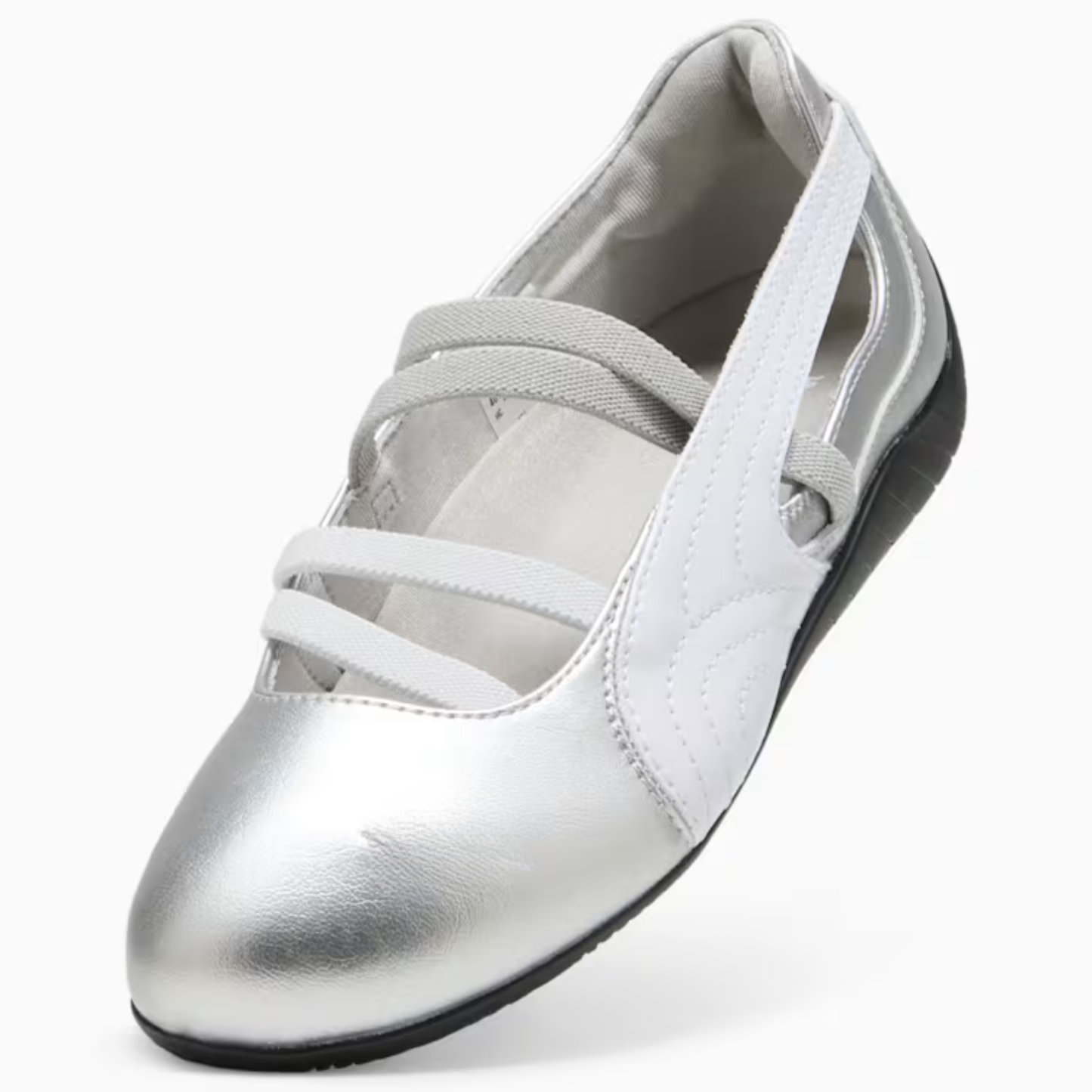 Supercat Ballet Metallic Shoes Women Silver White
