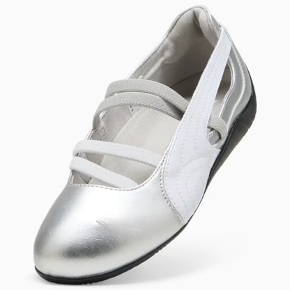 Supercat Ballet Metallic Shoes Women Silver White