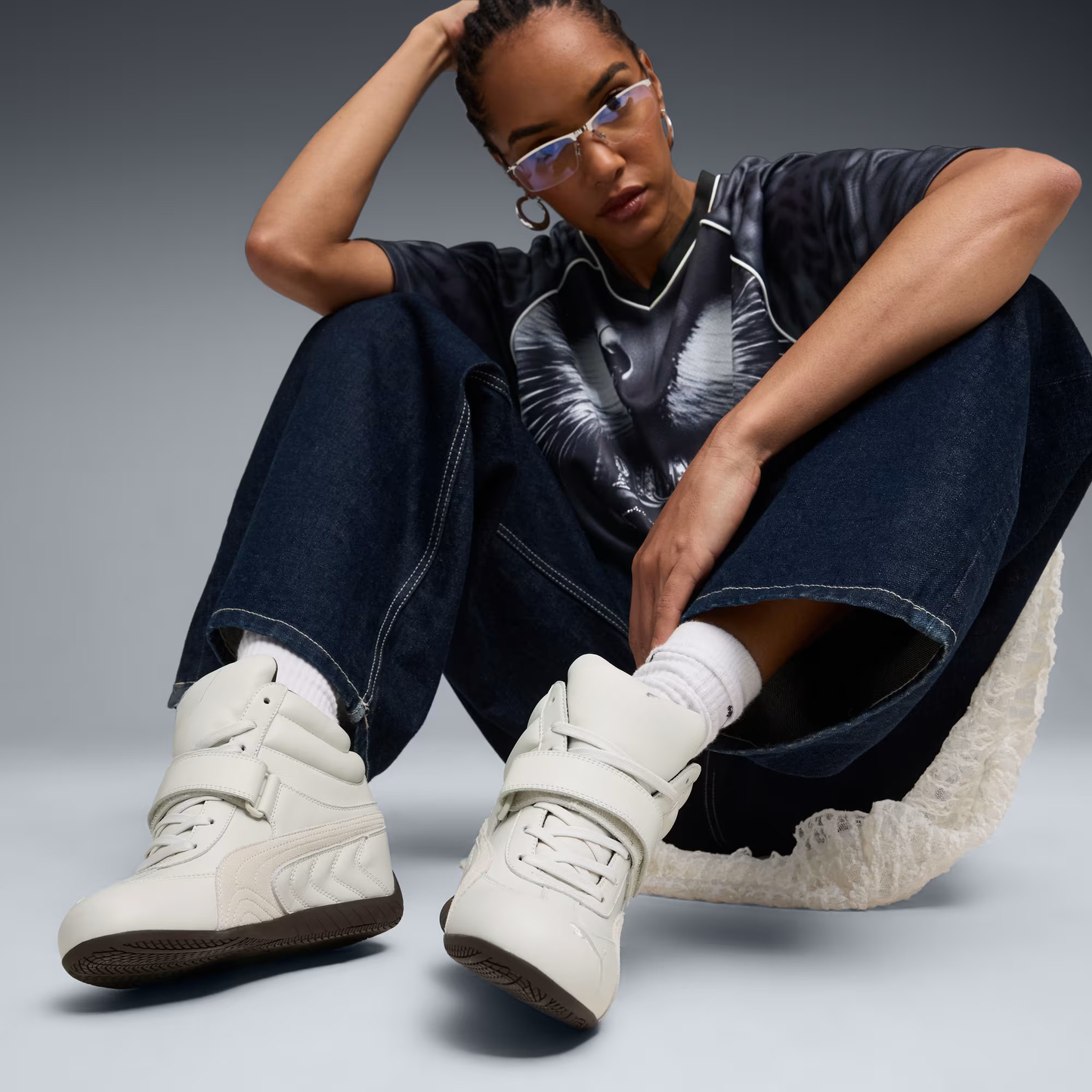 Supercat Wedge Sneakers Women Vapor Gray White