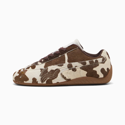 Supercat Cow Print Sneakers Women Chocolate Brown Gum