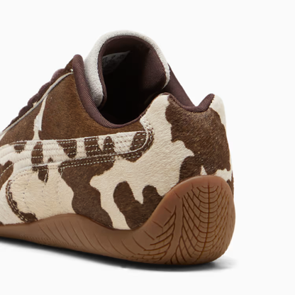 Supercat Cow Print Sneakers Women Chocolate Brown Gum