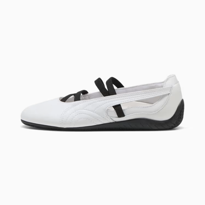 Supercat Ballet Leather Shoes Women  White Black