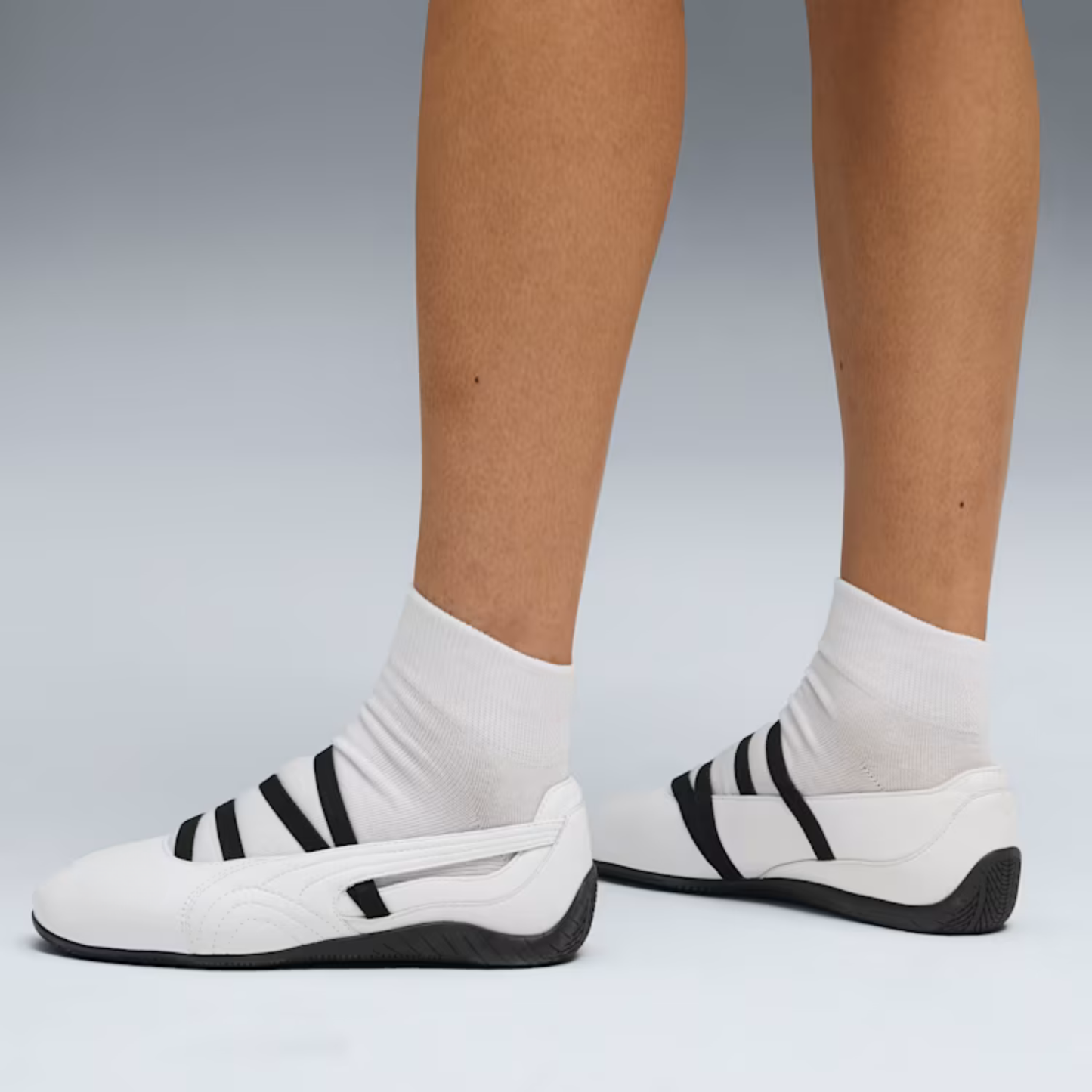 Supercat Ballet Leather Shoes Women  White Black
