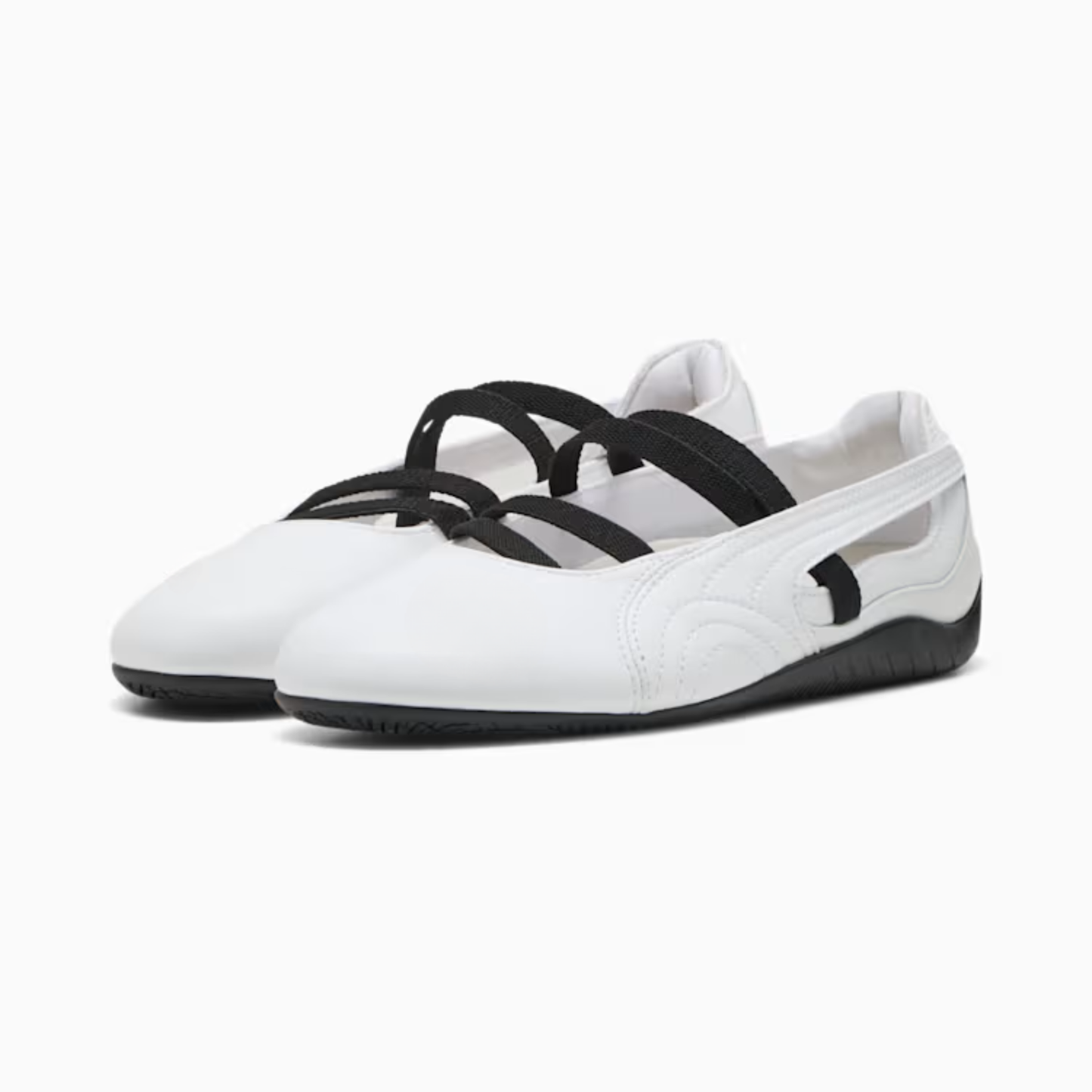 Supercat Ballet Leather Shoes Women  White Black