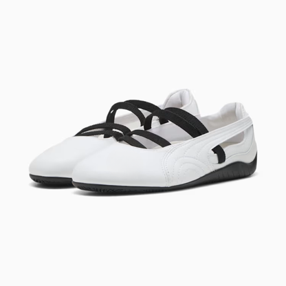 Supercat Ballet Leather Shoes Women  White Black