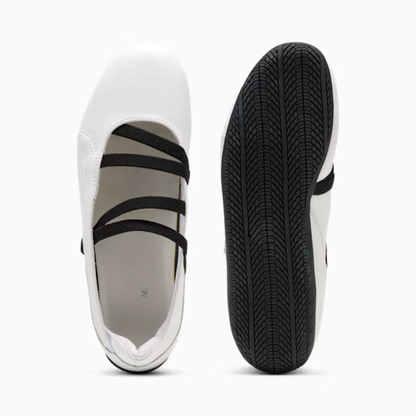 Supercat Ballet Leather Shoes Women  White Black
