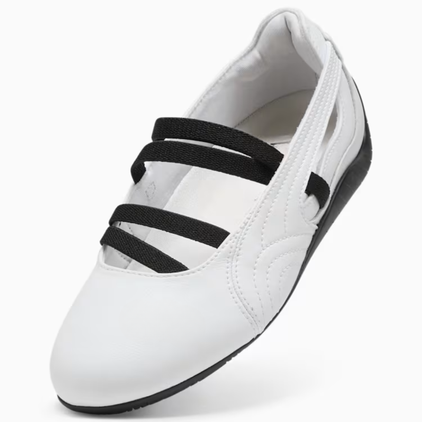 Supercat Ballet Leather Shoes Women  White Black