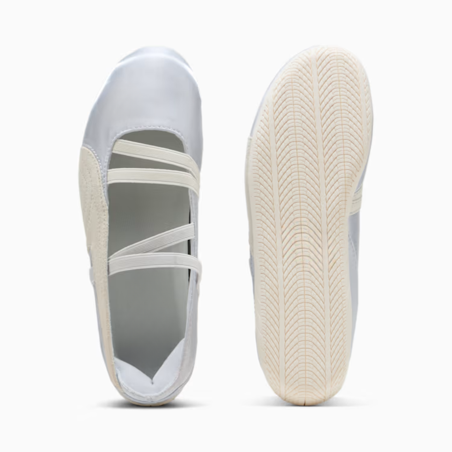 Supercat Satin Ballet Sneakers Women Silver Mist Warm White