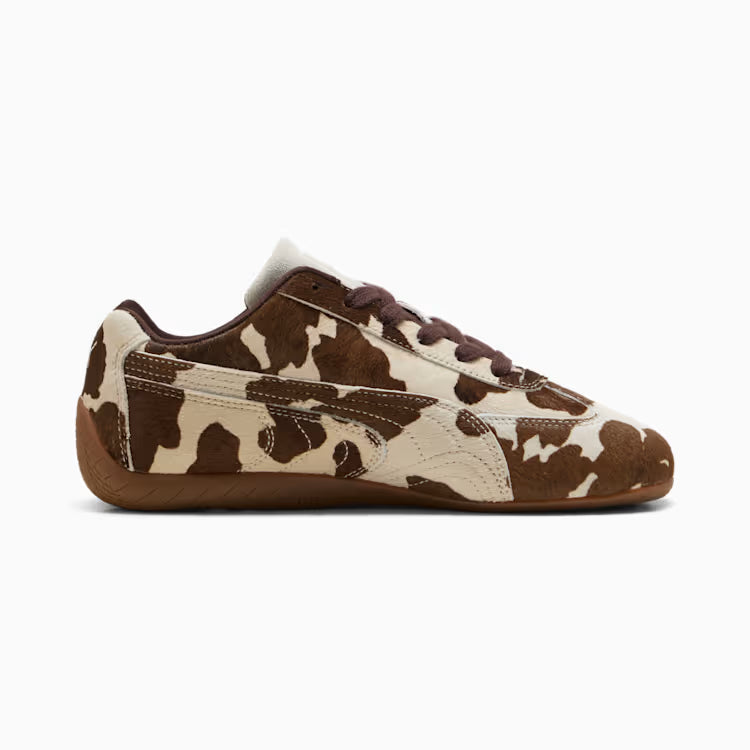 Supercat Cow Print Sneakers Women Chocolate Brown Gum